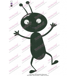 Funny Black Ant Embroidery Design